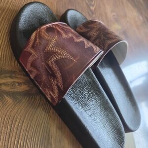 Etsy Men's Western Patterned Slide Sandals - Casual Slip-On Size 10